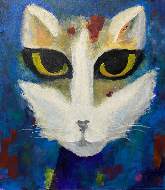 Moody Blue Cat - Mona Barbu Art