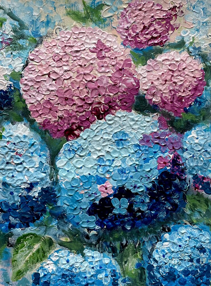 Hydrangeas in blue