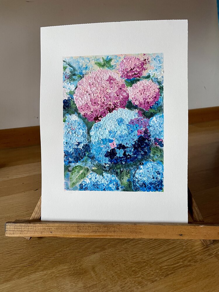 Hydrangeas in blue