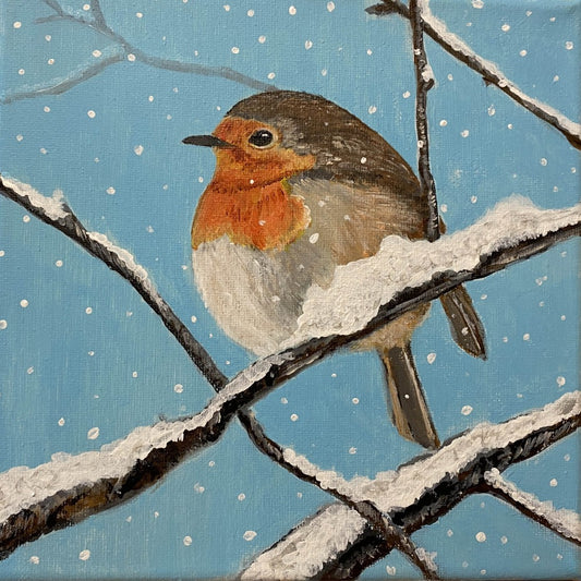 Winter Robin - Mona Barbu Art